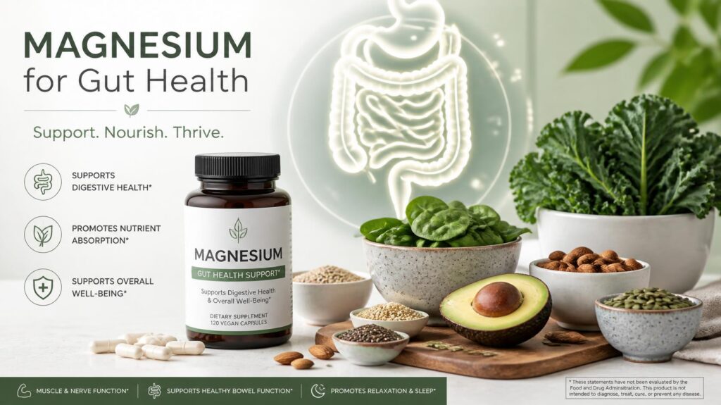 Magnesium-rich foods that support gut health and a balanced microbiome.